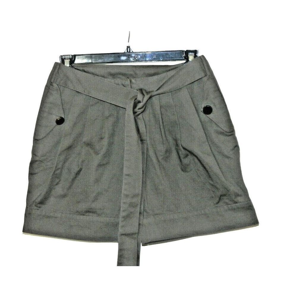 MING Shorts Women’s Size 12 ‎ Army Green Attached Belt Pockets